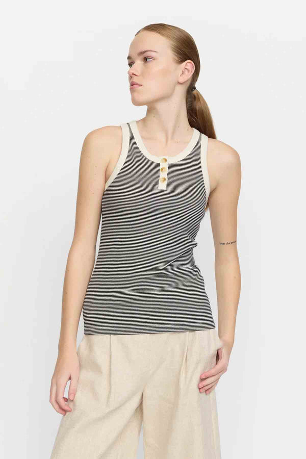 Adelynn Button Tank Top