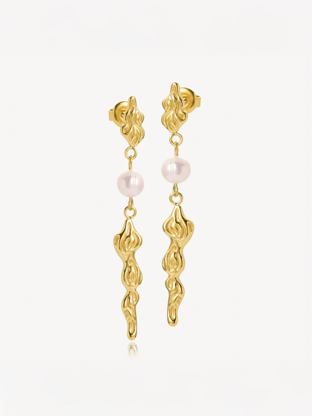 Freja earrings gold plated - Gold