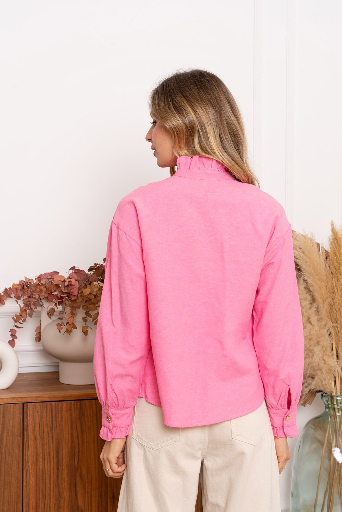 Skjorte med gullknapper - Rosa